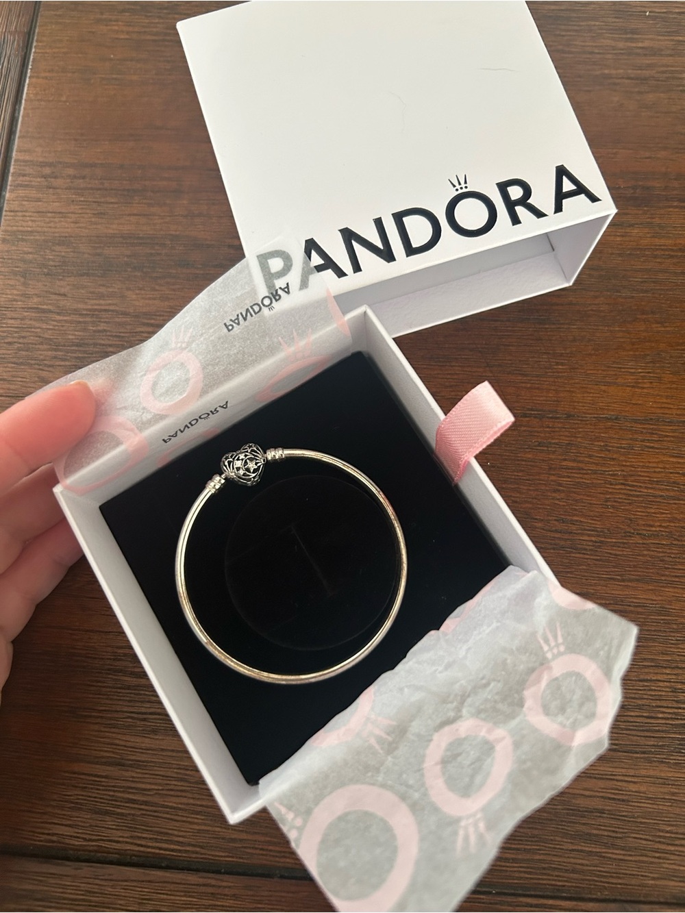 Pandora Moments Sterling Silver Bangle Bracelet – Size 19 cm